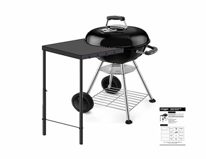 BBQMANN Portable Side Table for Weber Kettle Grill