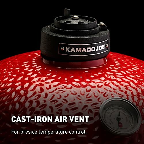 Kamado Joe cast-iron air vent for precise temperature control.