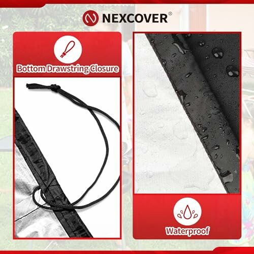 Nexcover lawn mower cover with bottom drawstring closure and waterproof material