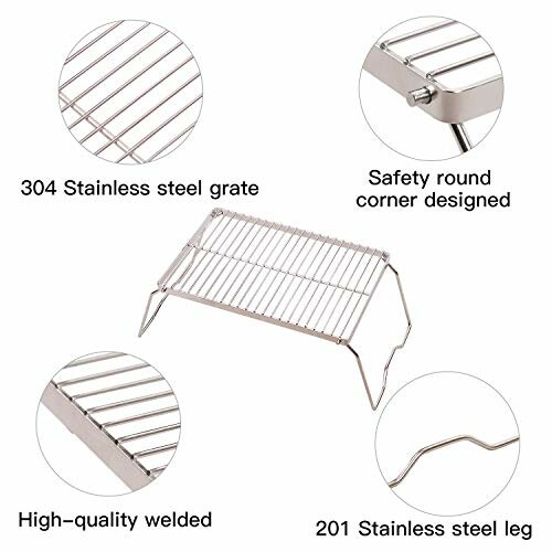 The stainless steel grate with round corner design and welded legs.